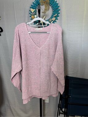 NWOT Cozy V-Neck Pink Women's Sweater